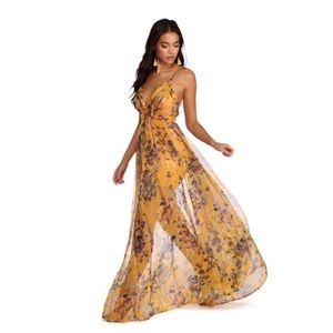 Floral Chiffon Maxi Dress